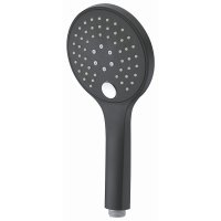 Душевая лейка WasserKRAFT A078 3-функциональная, черная Soft-touch