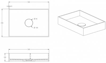 Раковина-чаша Abber Stein 50 AS2621 Белая матовая 
