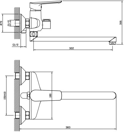 Смеситель ESKO для ванны Lagos (LG 31) 