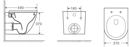 Унитаз CeramaLux 2197MH подвесной Светло-серый матовый с сиденьем Микролифт 