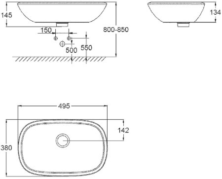 Раковина-чаша Grohe Eurostyle 50 39216000 Альпин-белый 