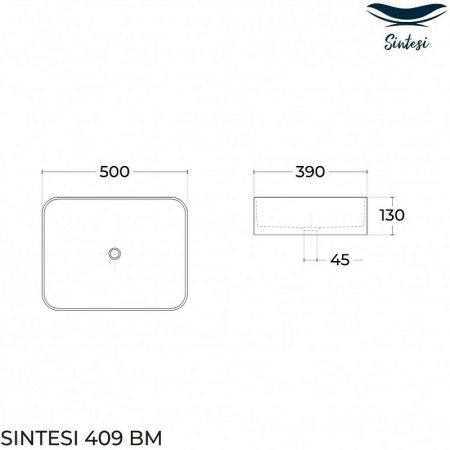 Раковина-чаша Sintesi 50 SIN-LVB-APP-409BM Черная матовая 