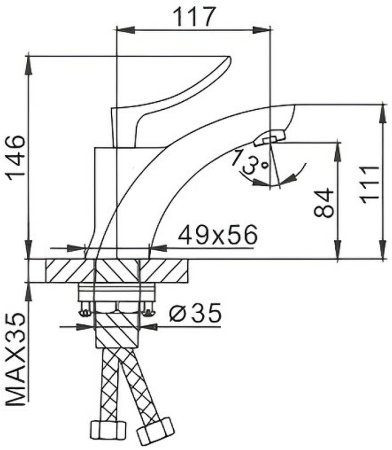 Смеситель для раковины Frap H81 F1081 Хром 