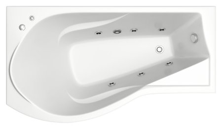 Акриловая ванна Bas Капри 170x80 см L с гидромассажем 