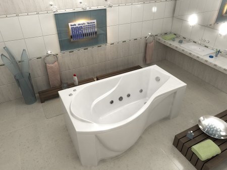 Акриловая ванна Bas Капри 170x80 см L с гидромассажем 