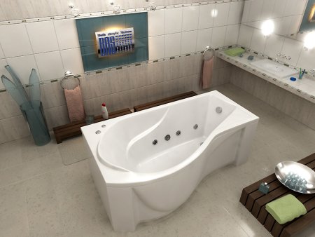 Акриловая ванна Bas Капри 170x80 см L с гидромассажем 