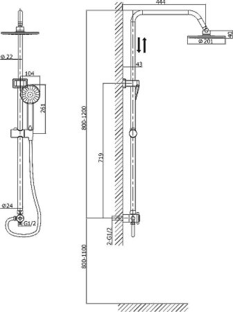 Душевая система Rush Bella BL4535-114 Хром 