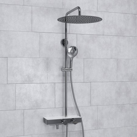 Душевая система WasserKRAFT A113.117.101.CH Thermo с термостатом Хром Белая 