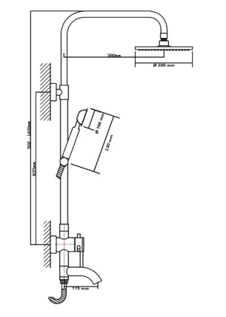 Душевая система Seaman Eco Koblenz SSN-2348C хром 