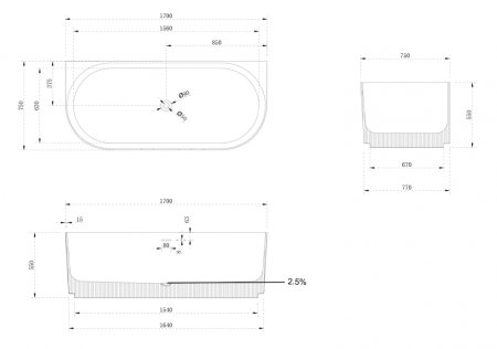 Ванна из искусственного камня ABBER Stein AS9630 белая матовая 