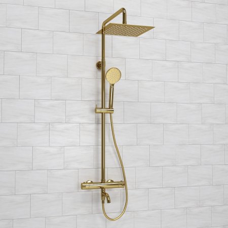Душевая система WasserKRAFT A188.256.207.PG Thermo с термостатом Золото глянцевое 