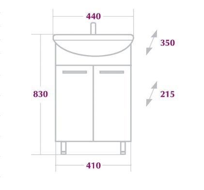 Тумба с раковиной Onika Коралл 47.10 
