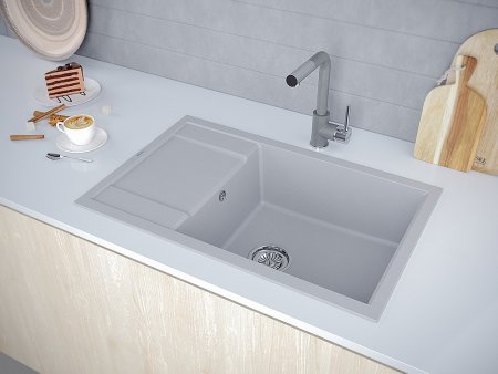 Мойка кухонная Paulmark PM317850-GRM серый металлик 