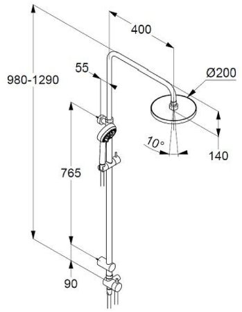 Душевая система Kludi Logo 6809305-00 Хром 