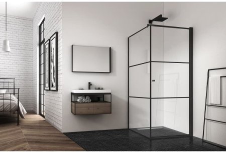 Душевой уголок Berges Dark 90х90 061020R профиль Черный матовый стекло прозрачное 