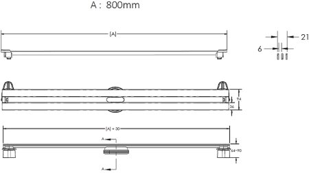 Душевой лоток Berges Super Slim 800 091054 с решеткой Хром глянец 