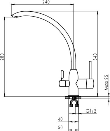 Смеситель Granula GR-2167 антик для кухонной мойки 