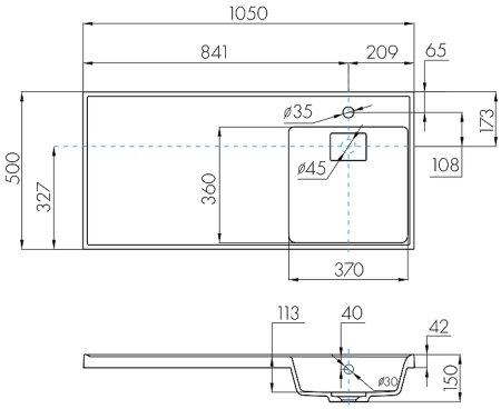 Раковина Aquaton Лондри 105 R 1A72223KLH010 на стиральную машину Белая 