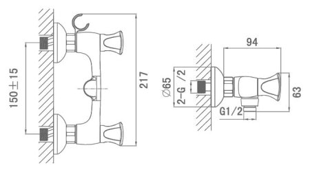 Смеситель D&K Grimm Hessen DA1383101 для душа 