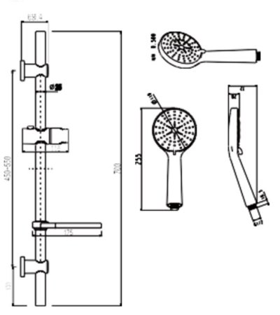 Стойка для душа ViEiR VR011 Хром 