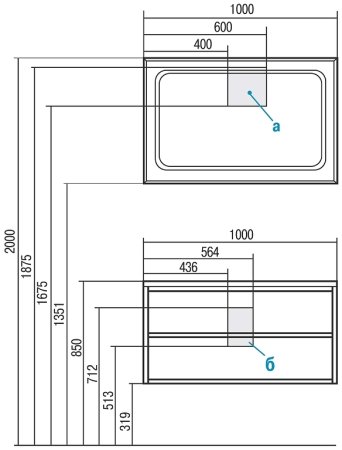 Тумба под раковину Aquaton Римини 100 1A232801RN010 подвесная Белый глянец 