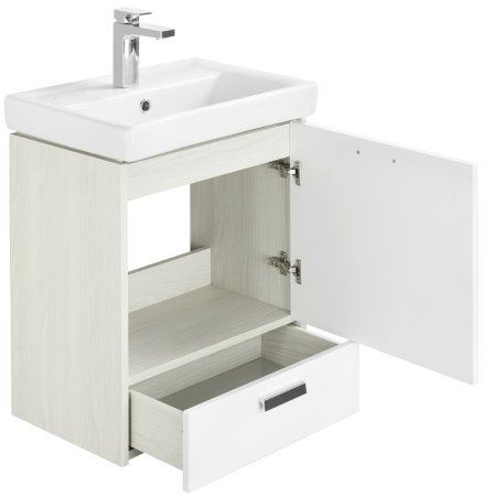 Тумба под раковину Aquaton Йорк 55 М 52 1A170801YOAV0 подвесная Белая Ясень фабрик 