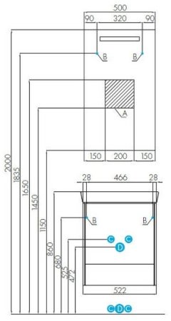 Тумба под раковину Aquaton Йорк 55 М 52 1A170801YOAV0 подвесная Белая Ясень фабрик 