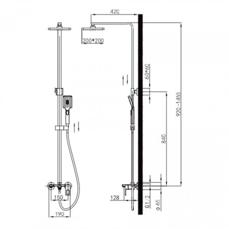 Душевая система ViEiR V353562 Хром 