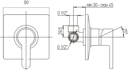 Смеситель для душа Paini Arena 92CR690FT1LMKM Хром 