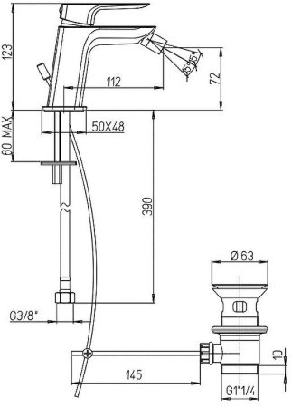 Смеситель для биде Paini Nove 09CR306 Хром 