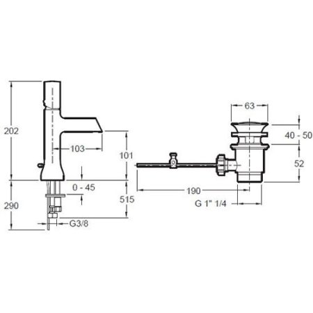 Смеситель для раковины Jacob Delafon Toobi E8959-CP 