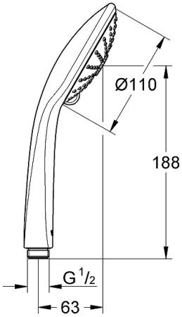 Ручной душ Grohe Euphoria Massage 27221001 Хром Белый 