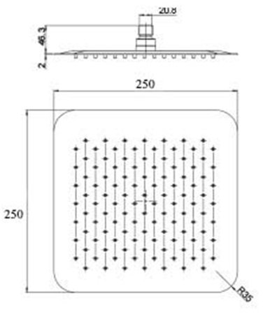 Верхний душ Paini 50CR759UPQ25E Хром 