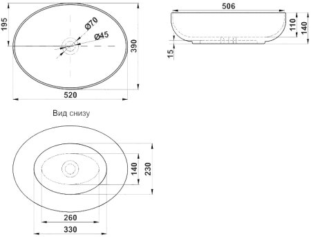 Раковина-чаша Melana 52 MLN-320316 Белая 