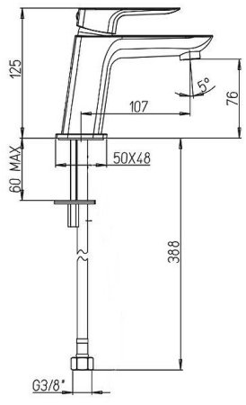 Смеситель для раковины Paini Nove 09YO205 Черный матовый 
