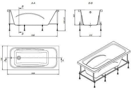 Акриловая ванна Roca Line 150x70 ZRU9302982 без гидромассажа 