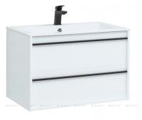 Тумба c раковиной Aquanet Lino 80 белый матовый