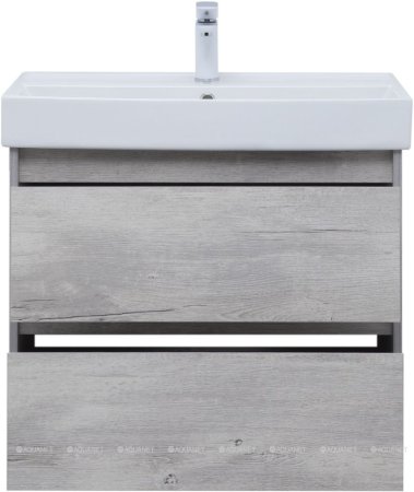 Тумба с раковиной Aquanet Nova Lite 75 дуб белый (2 ящика) 