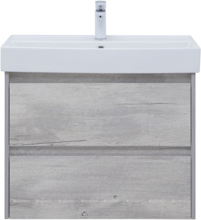 Тумба с раковиной Aquanet Nova Lite 75 дуб белый (2 ящика) 
