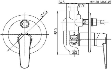 Смеситель для душа Paini Ventus 93CR691 Хром 