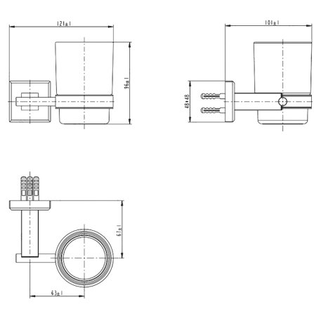 Стакан для зубных щеток Melana MLN-862010P Хром 