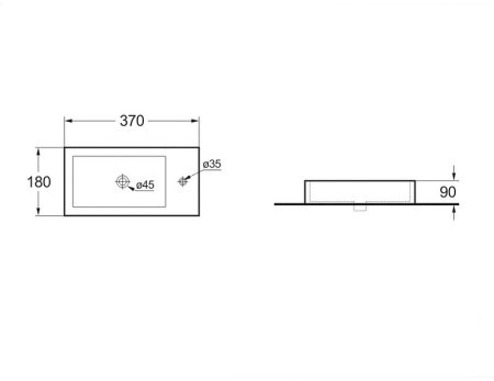 Раковина Vincea VBS-133R 37 Белая 