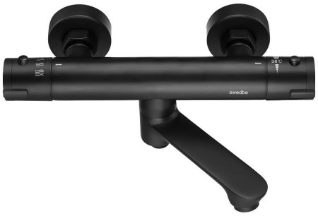 Душевая система Swedbe Hermes 5115B с термостатом Черная матовая 