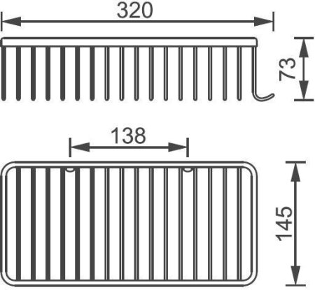 Полка Aquanet 8151 с крючками 
