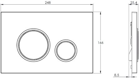 Клавиша смыва Azario AZ-8200-0045 Белая Хром 