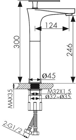 Смеситель для раковины Kaiser Star 02111 Хром 