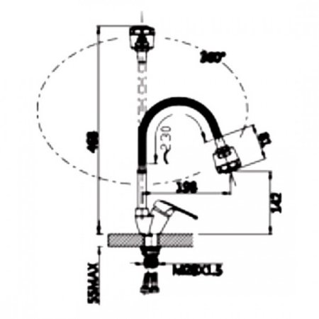 Смеситель для кухни с гибким изливом ViEiR V093523 Хром 