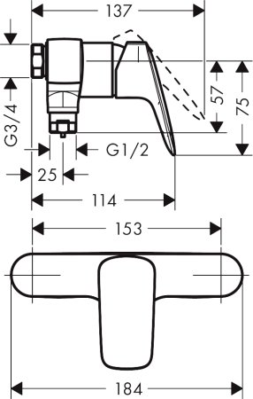 Смеситель Hansgrohe Logis 71630000 для душа 