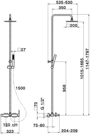 Душевая система Cisal Roadster RR00412021 Хром 