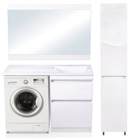 Шкаф пенал Style Line Даллас 30 Люкс с бельевой корзиной Белый 